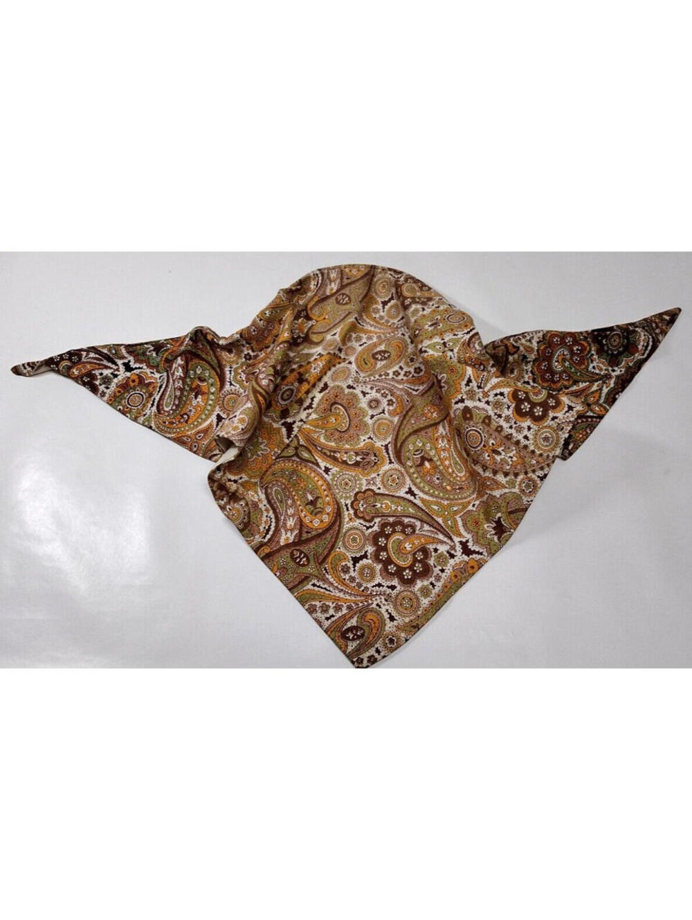 BLACK AMERICANA Paisley Brown HEAD SCARF FEEDSAC COTTON POSSIBLY OLDER THAN OLD
